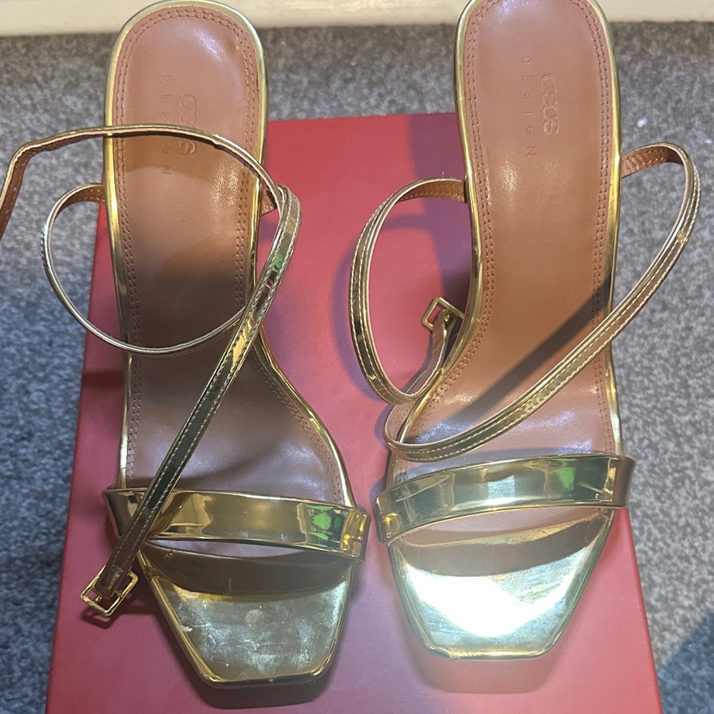 ASOS Gold Strappy Heels